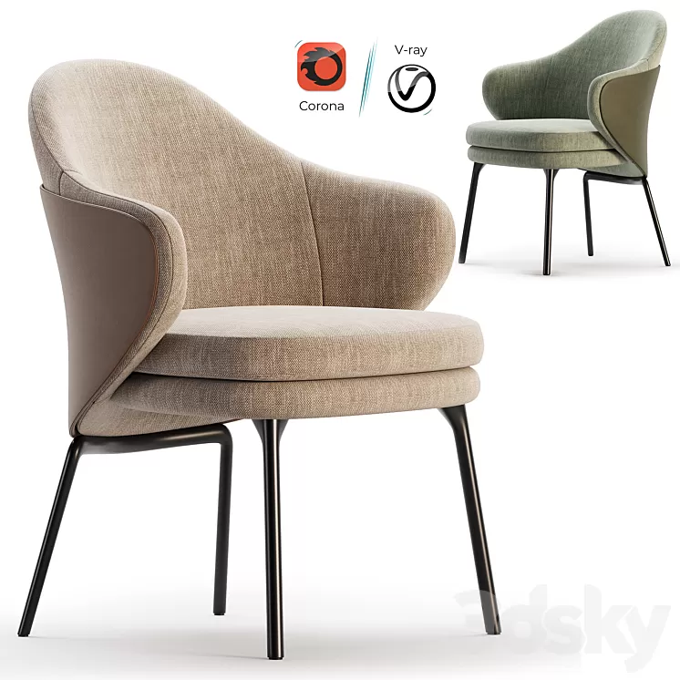 ANGIE Easy chair By Minotti 3D Model Free