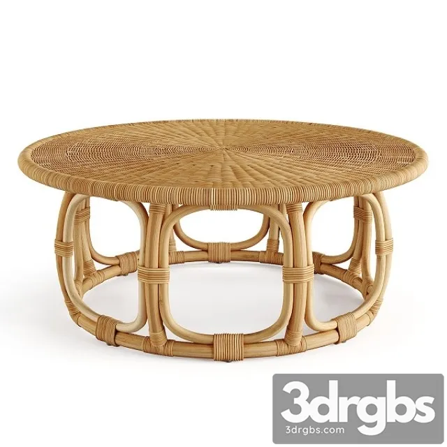 Anguilla Rattan Coffee Table Serena & Lily 3D Model Free