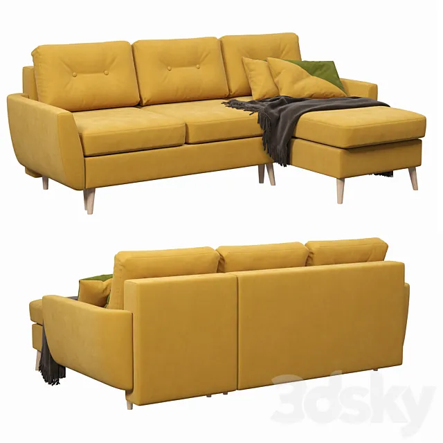 Angular Norfolk Sofa 3D Model