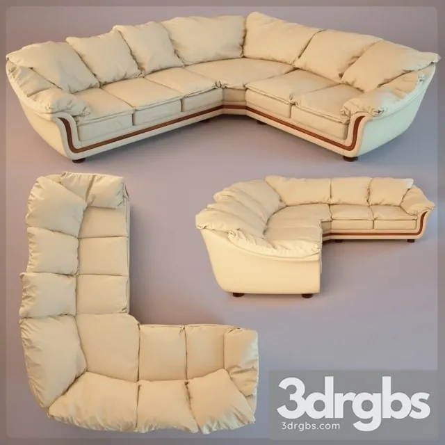 Angular Sofa 01 3D Model Download