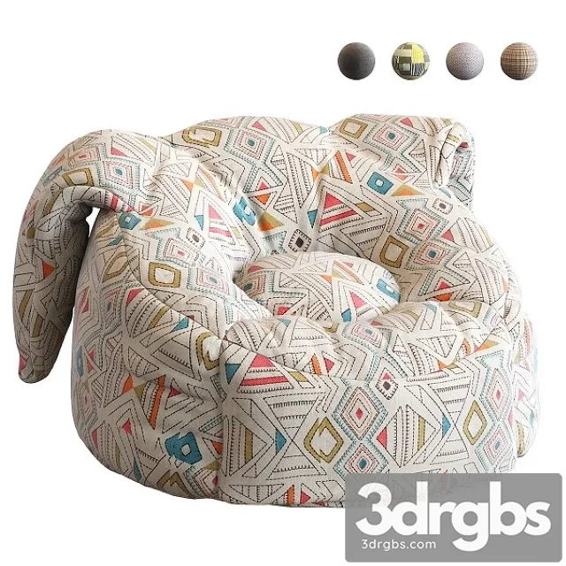 Animal Bean Bag Chairs 3D Model Free
