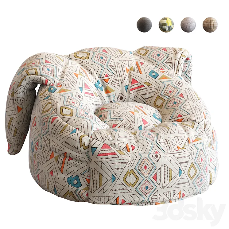 Animal Bean Bag Chairs 3D Model Free