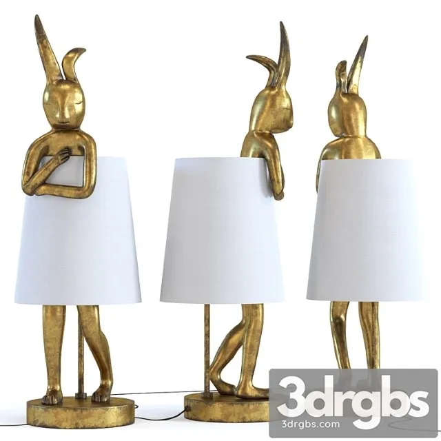 Animal rabbit gold 3D Model Free
