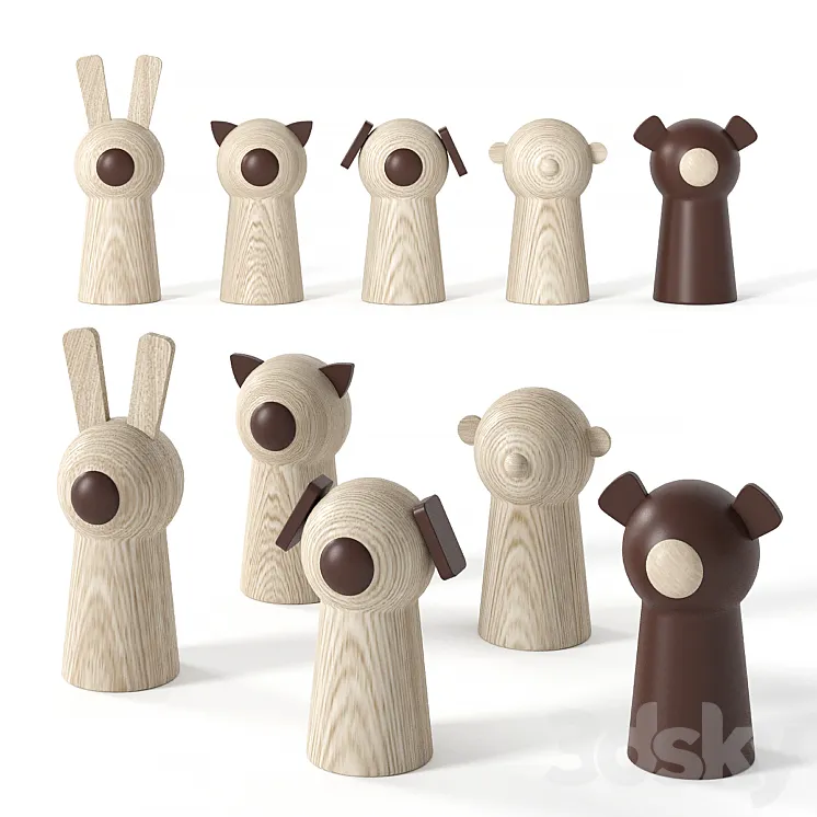 Animal Toys 3D Model Free