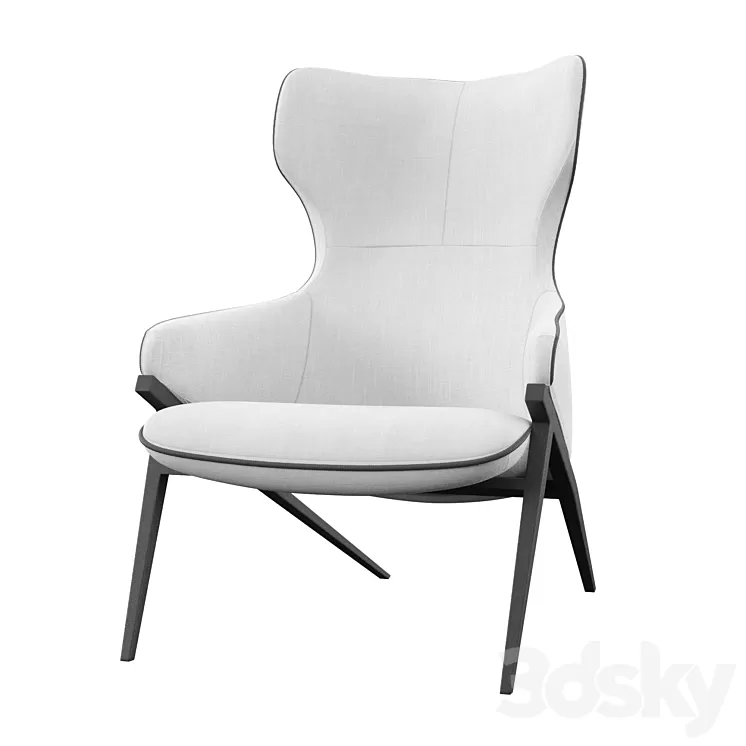 Aniyah Wingback Chair 3D Model