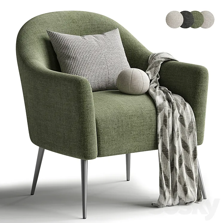 Annabelle Upholstered Armchair 3D Model Free