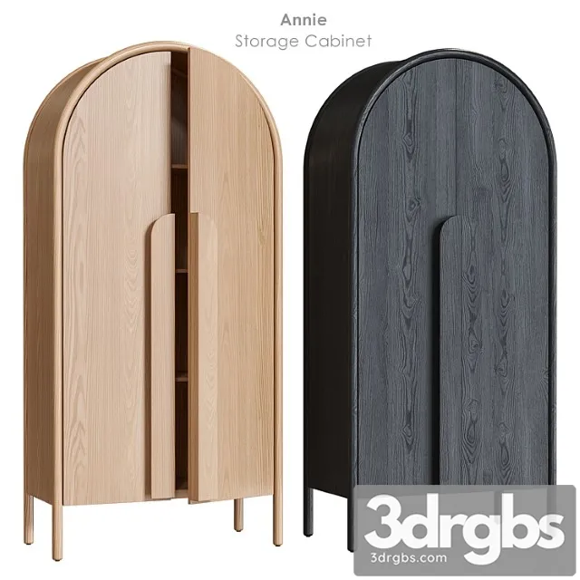 Annie natural storage cabinet 3D Model Free