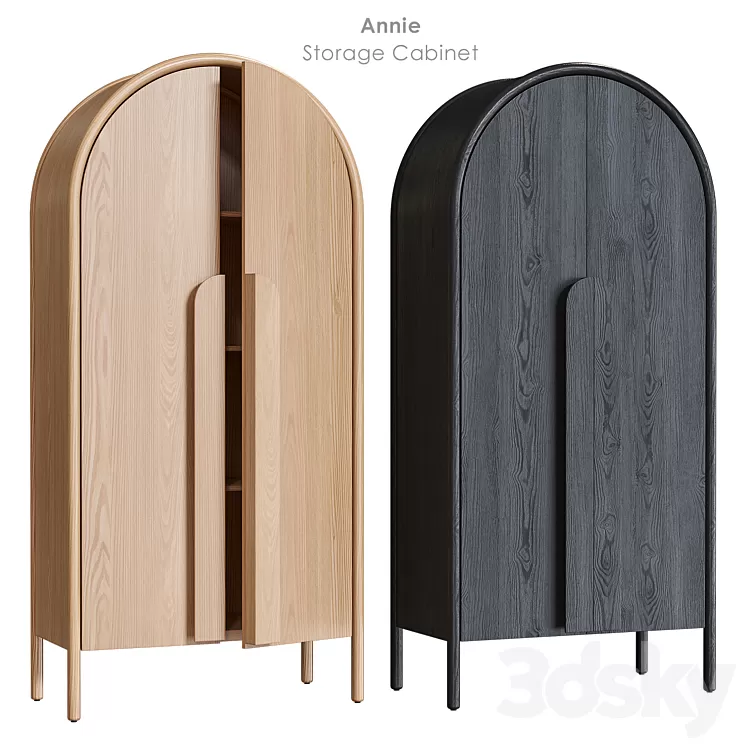 Annie Natural Storage Cabinet 3D Model