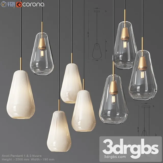 Anoli pendat and chandelier set 3D Model Free