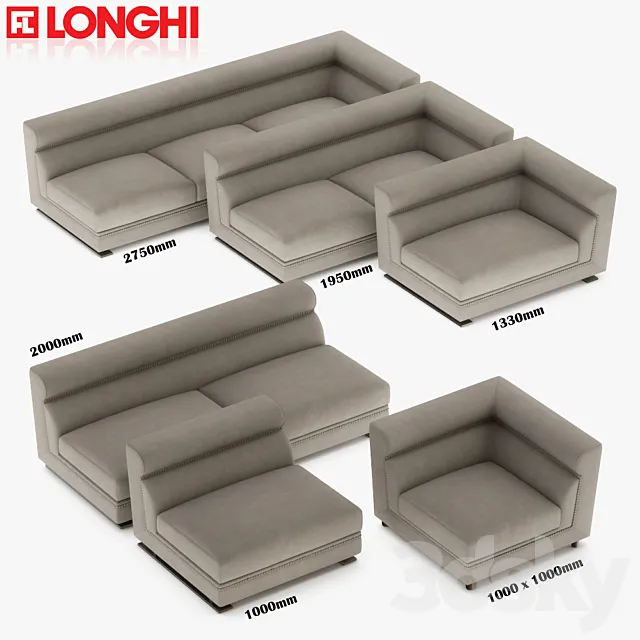 Ansel - Longhi - Sectional Sofa 3DModel