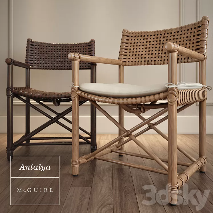 Antalya Arm Chair by McGuire 3D Model
