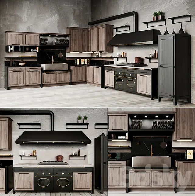 Anteprima VINTAGE kitchen 3D Model