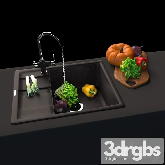 Anthracite kitchen 3D Model Free