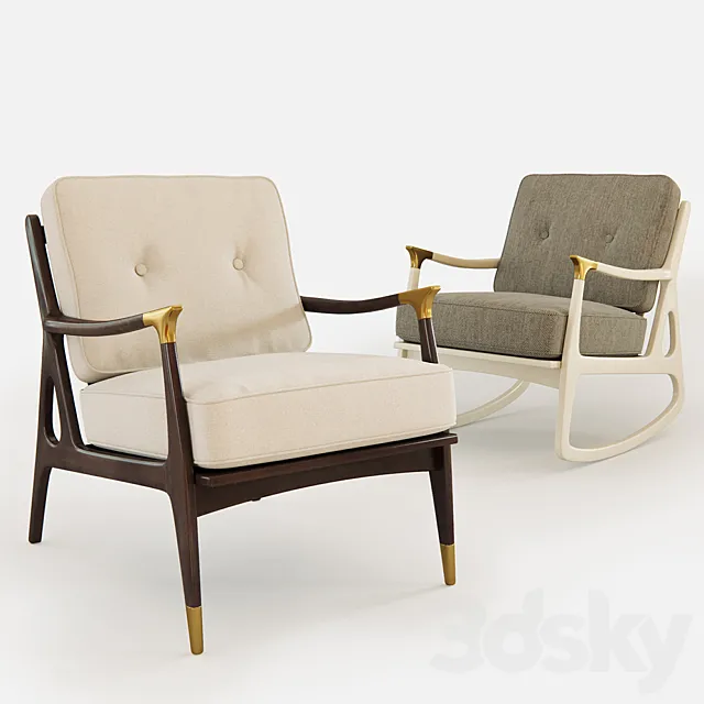 Anthropologie Haverhill Rocking Chair 3D Model