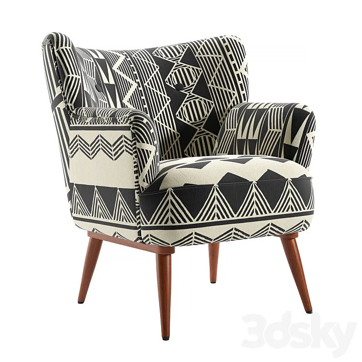 Anthropologie Ulla Petite Accent Armchair 3D Model Free