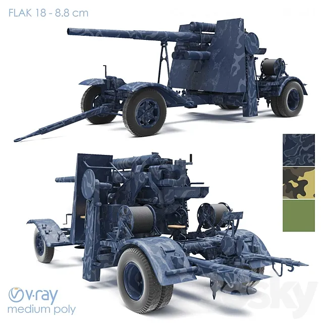 Anti-aircraft gun 3DModel