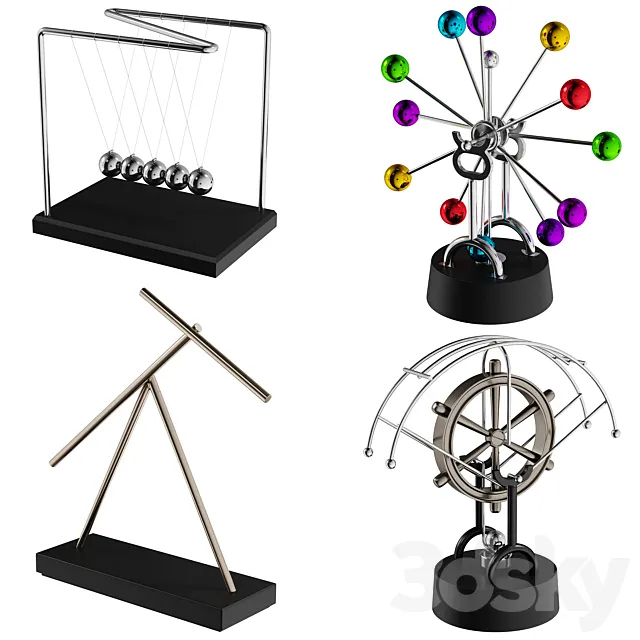 Anti-stress pendulum set 1 3D Model