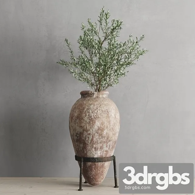 Antichnyi Sosud I Olivkovaia Vetv 3D Model Free
