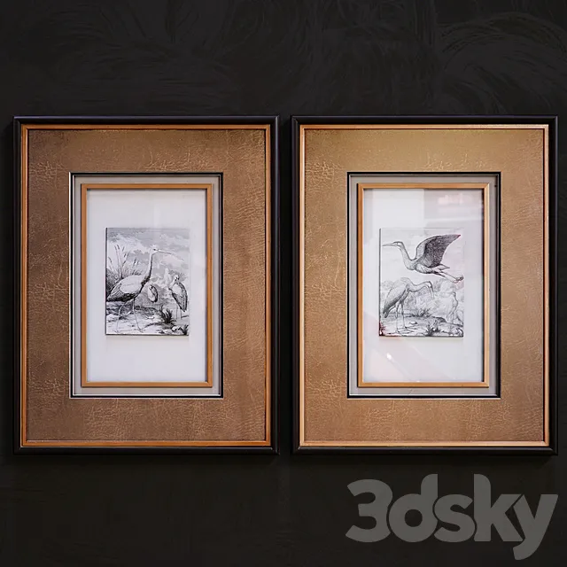 Antique Birds pictures 3DModel