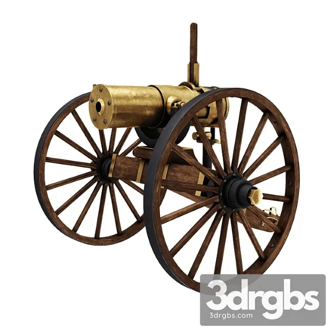Antique bronze gun 3D Model Free