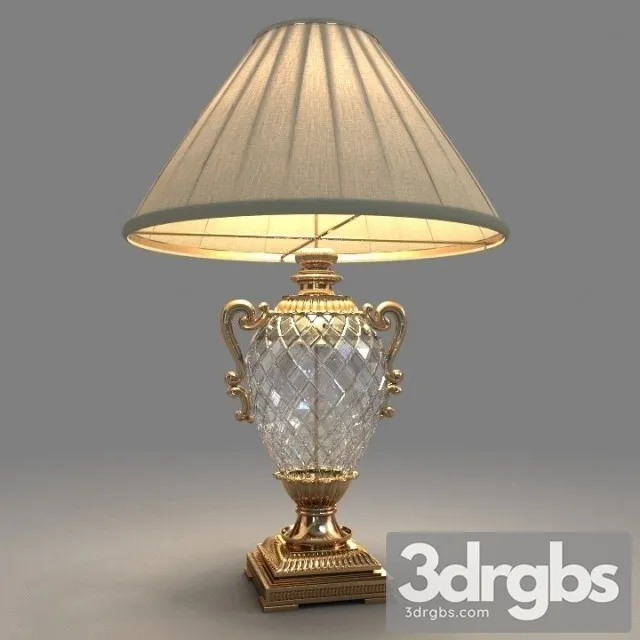 Antique Crystal Chandelier Brass Table Lamp 3D Model Free