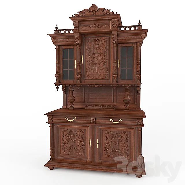Antique French Buffet 1900 3DModel