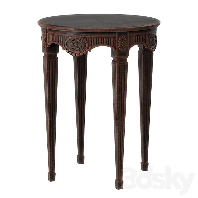 Antique French Side Table 3D Model