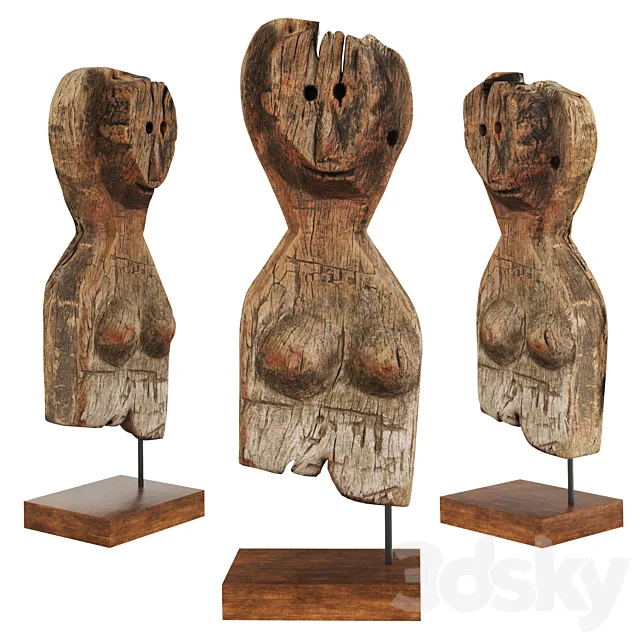 Antique guardian figurine from Nepal 3DModel