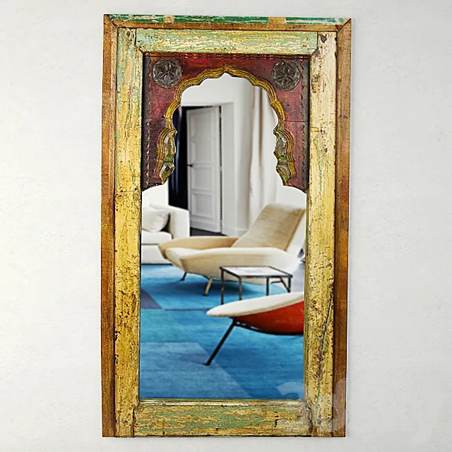 Antique Moorish Arched Mirror 3D Model