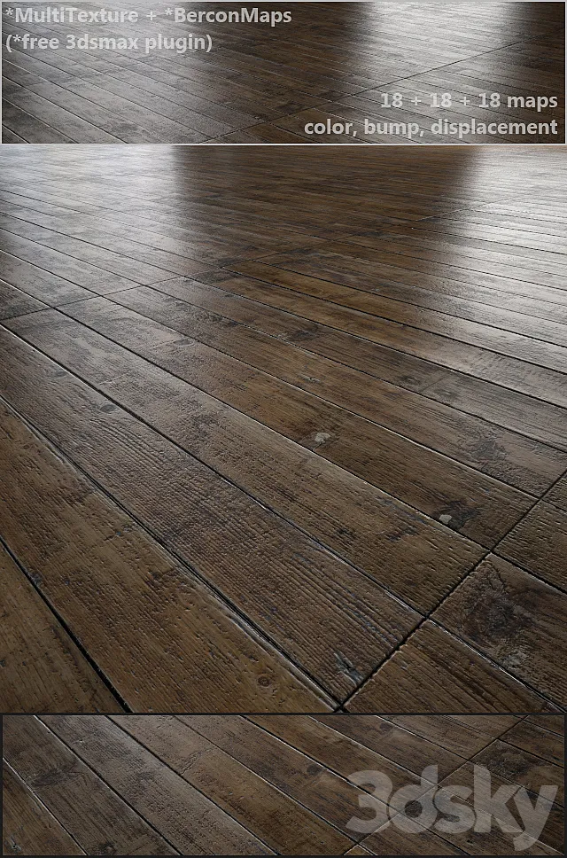 Antique oak parquet - MultiTexture 3DModel