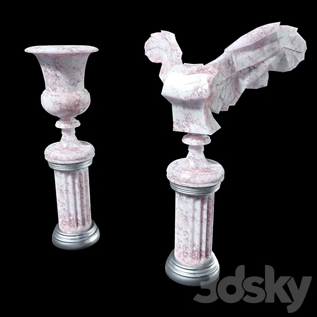 Antique Vase & Bust "Nika" 3DModel