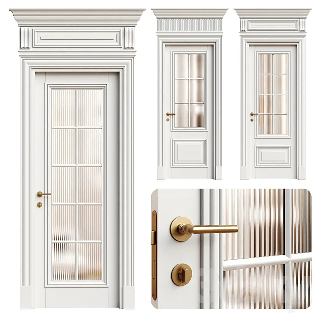 Antique volhovec door - interior door 234 3D Model
