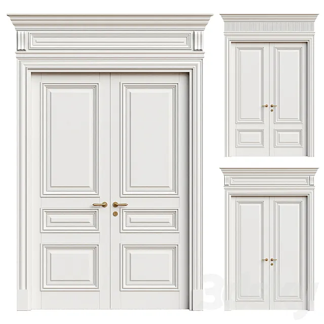 Antique volhovec door - interior door 236 3D Model