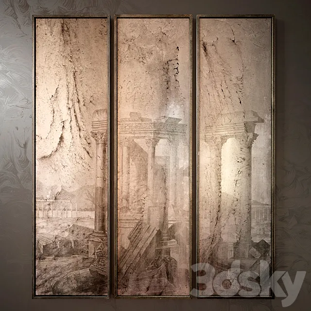 Antiqued Mirrored Views 3D Model