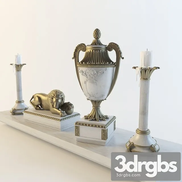 Antiques at the fireplace 3D Model Free