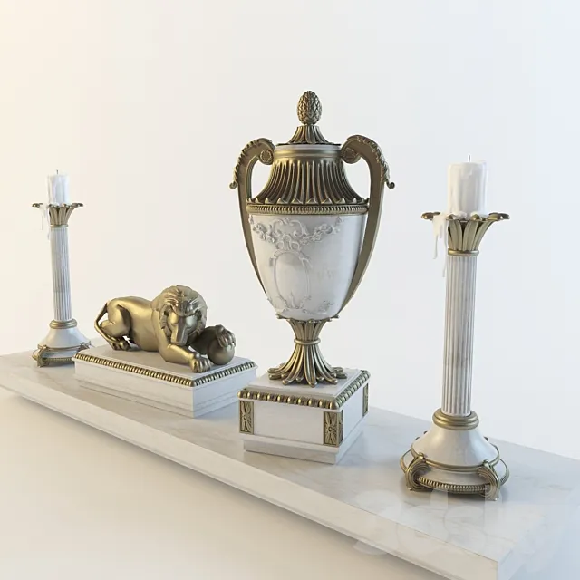 Antiques at the fireplace 3D Model