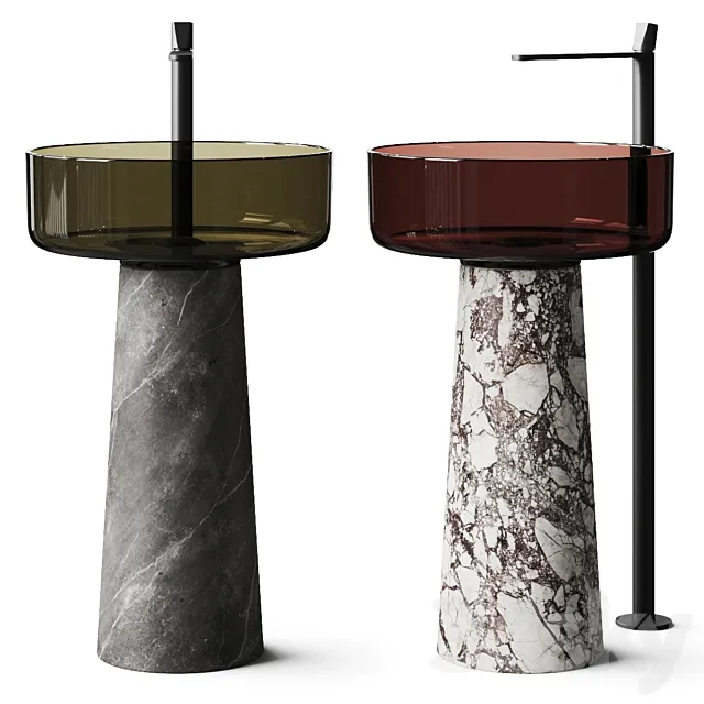 Antonio Lupi Albume Washbasin & Indigo Freestanding Mixer 3D Model