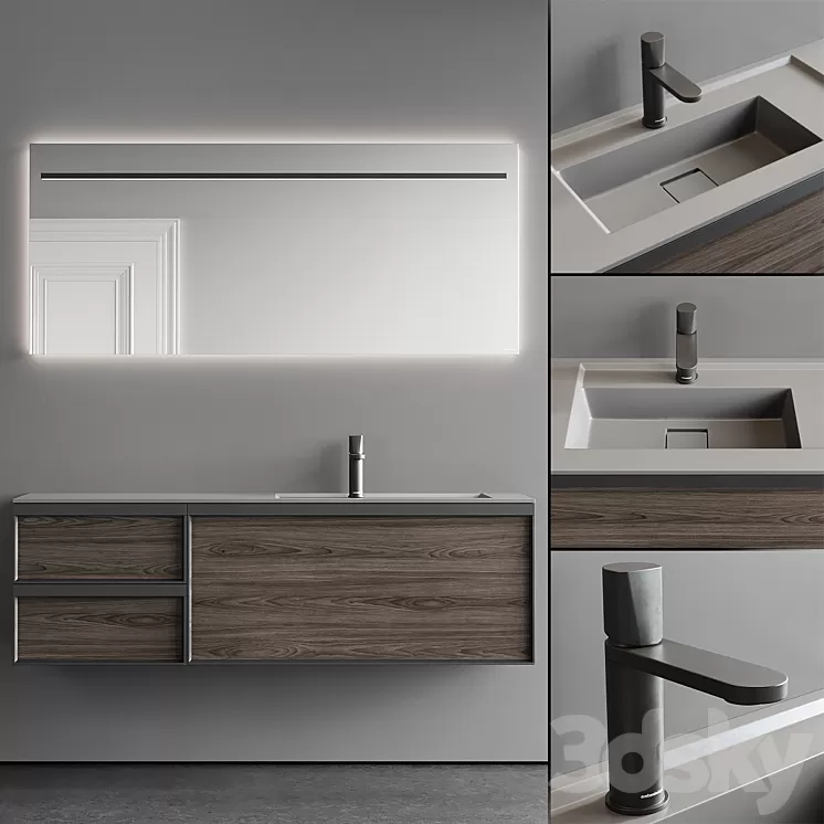 Antonio Lupi Bemade Vanity Unit Set 2 3D Model Free