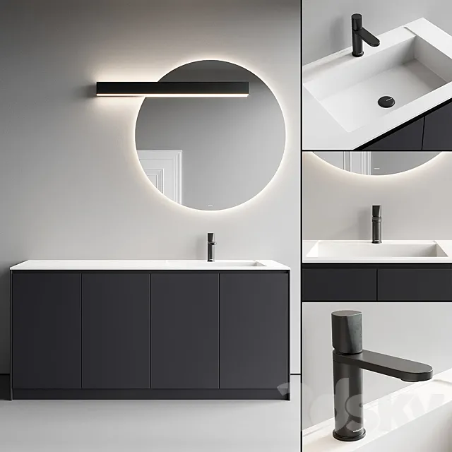 Antonio Lupi Design Piana Vanity Unit Set 1 3D Model