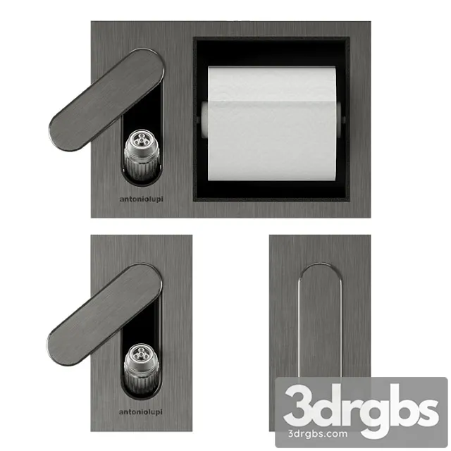 Antonio Lupi Intenso Cartaintenso Sanitary Shower and Paper Roll Holder 3D Model Free