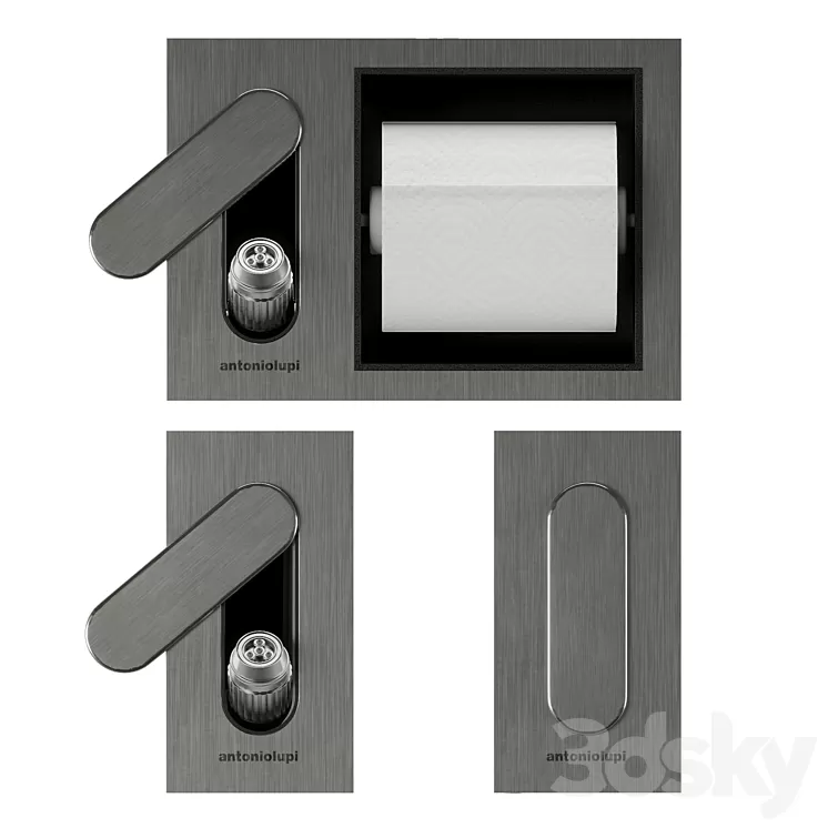 Antonio Lupi INTENSO CARTAINTENSO Sanitary shower and paper roll holder 3D Model Free