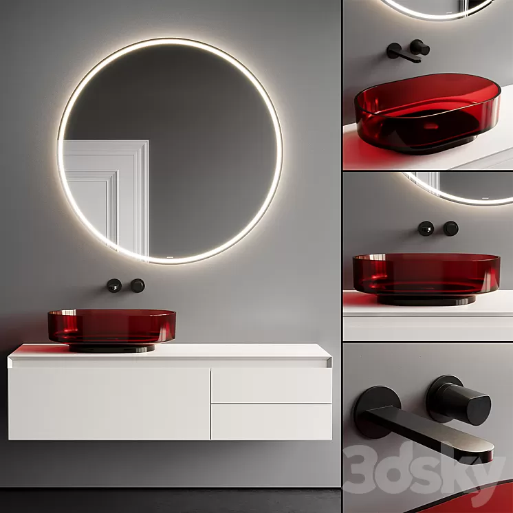 Antonio Lupi Panta Rei Vanity Unit Set 1 3D Model