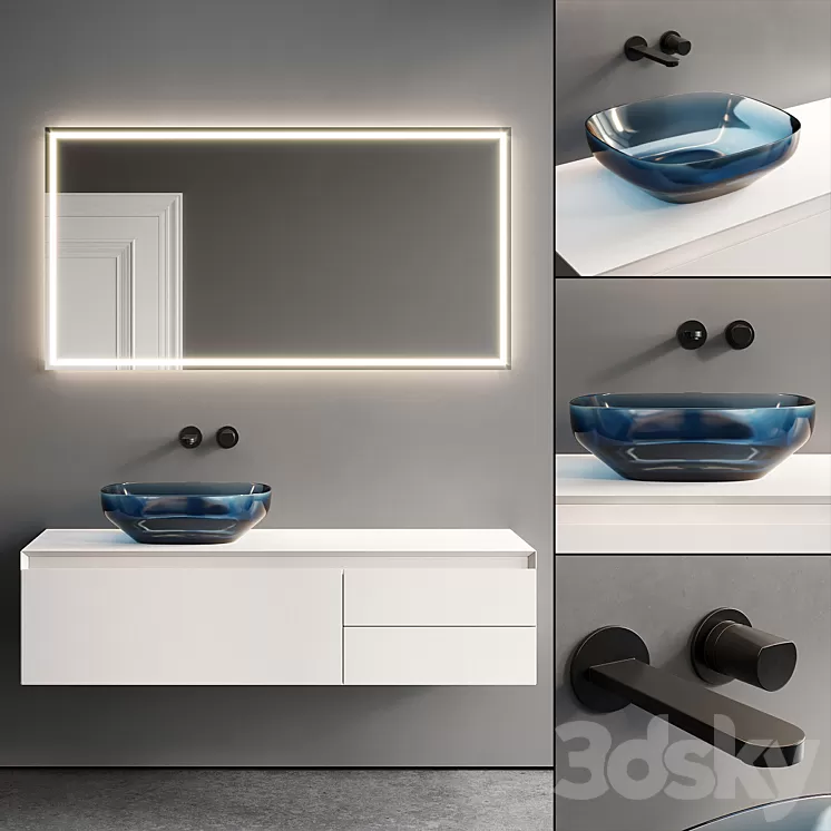Antonio Lupi Panta Rei Vanity Unit Set 4 3D Model Free