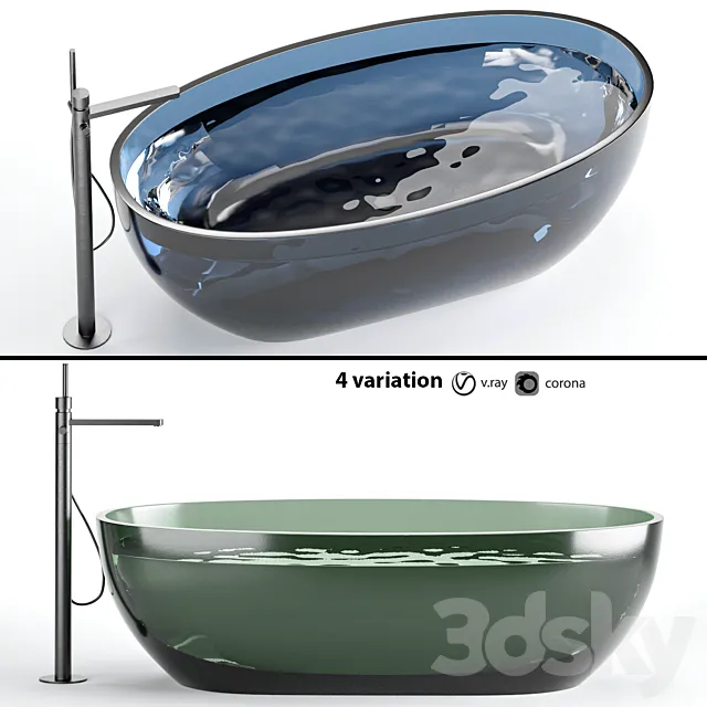 antonio lupi reflex glass bathtub 3DModel