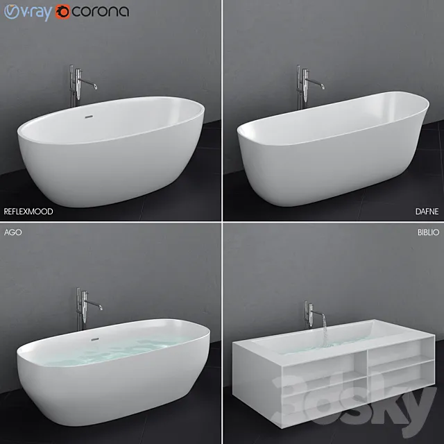 Antoniolupi set 45 (Ago. Biblio. Dafne. Reflexmood) freestanding bathtub 3DModel