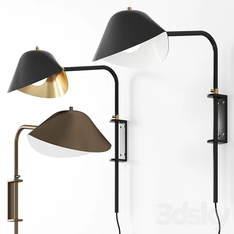 ANTONY By Serge Mouille Wall Lamp Sconce 3D Model Free