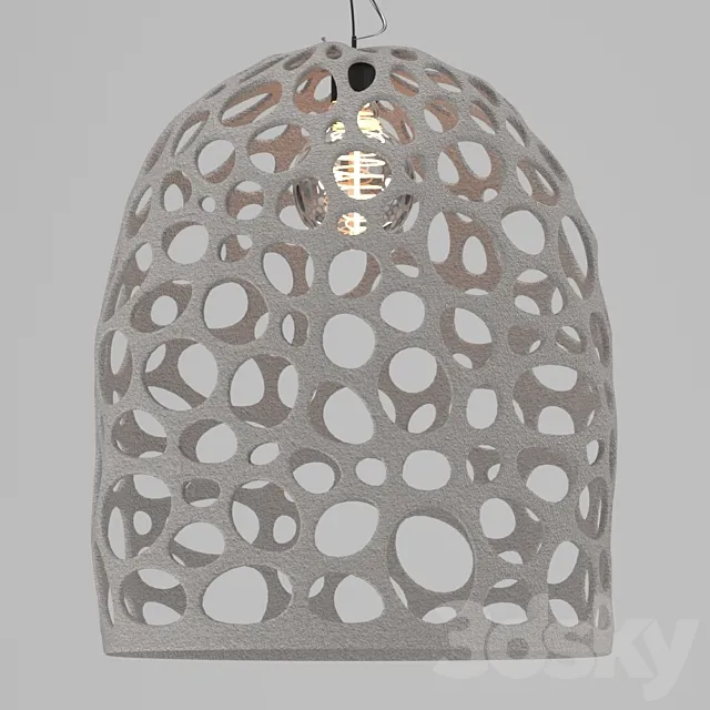 APARRI WHITE ROUGH CAST PENDANT LIGHT 3DModel