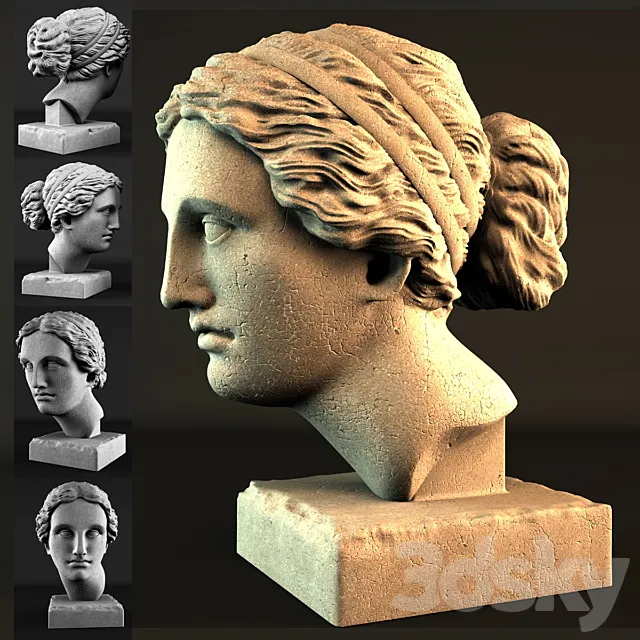 Aphrodite Head Sculpture 3D Model