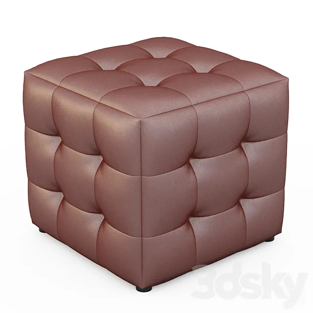 Apollo Bronze Cube Ottoman 3D Model