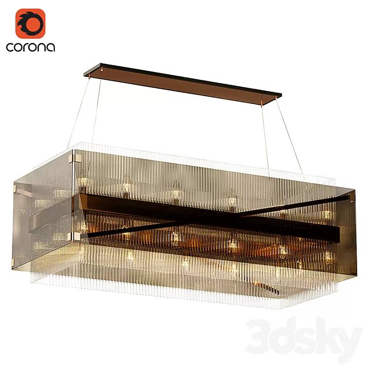 Apollo Dark Bronze and Polished Chrome 50-Inch Chandelier